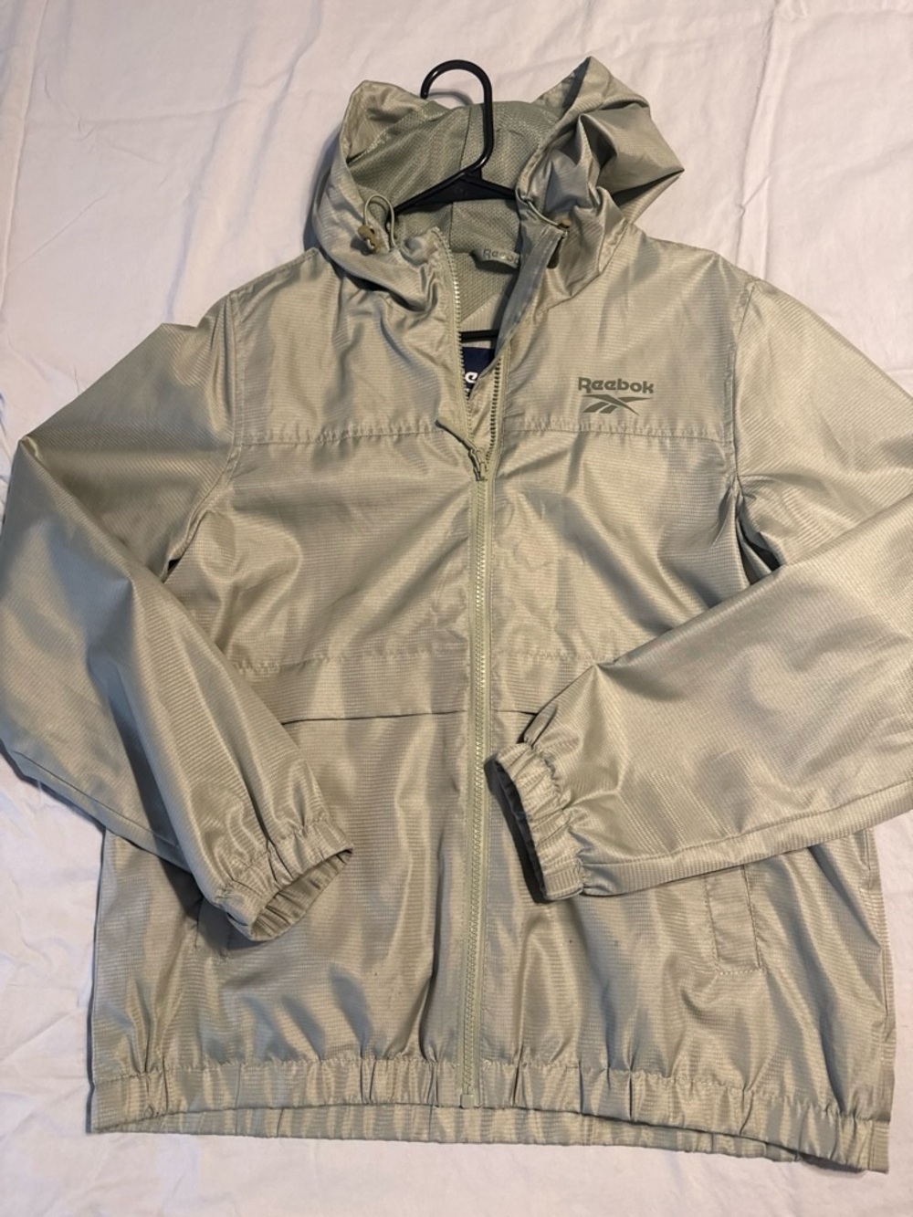 Reebok Olive Green Hooded Windbreaker Jacket